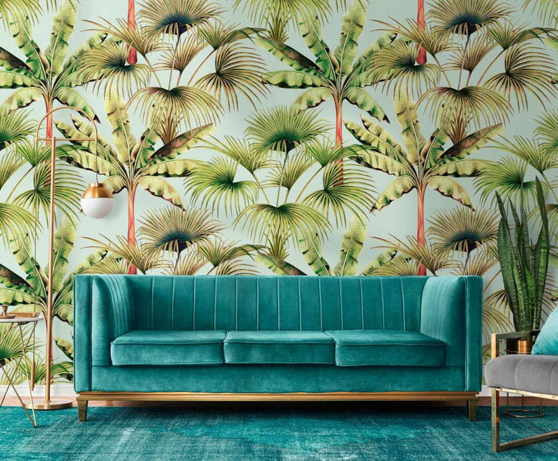 media image for Zoe Tropical Wall Mural in Blue/Green 274