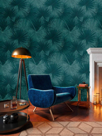 product image for Zoe Botanical Wall Mural in Blue/Green 6