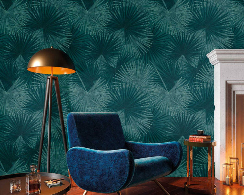 media image for Zoe Botanical Wall Mural in Blue/Green 260