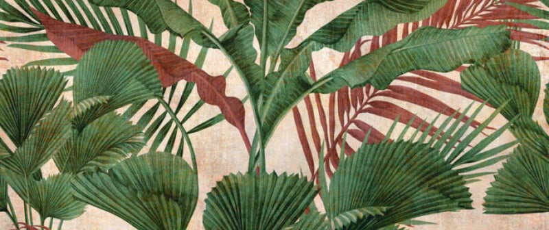 media image for Lea Jungle Wall Mural in Green/Beige 228