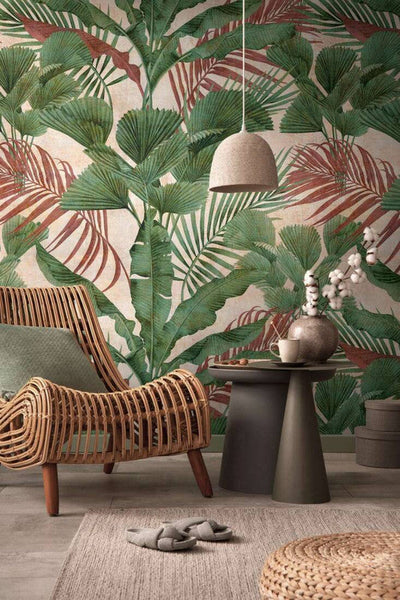 product image for Lea Jungle Wall Mural in Green/Beige 18