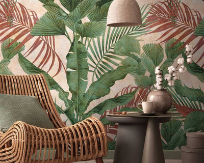 product image for Lea Jungle Wall Mural in Green/Beige 84