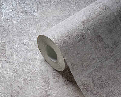 product image for Tile Texture Metallic Effect Wallpaper in Cream/Grey/Silver 56