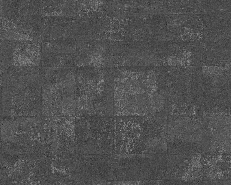 media image for Tile Texture Metallic Effect Wallpaper in Black/Grey/Silver 275