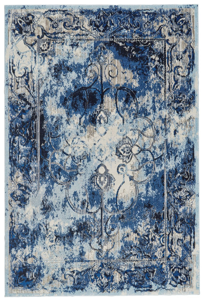 media image for Carini Blue and Ivory Rug by BD Fine Flatshot Image 1 295