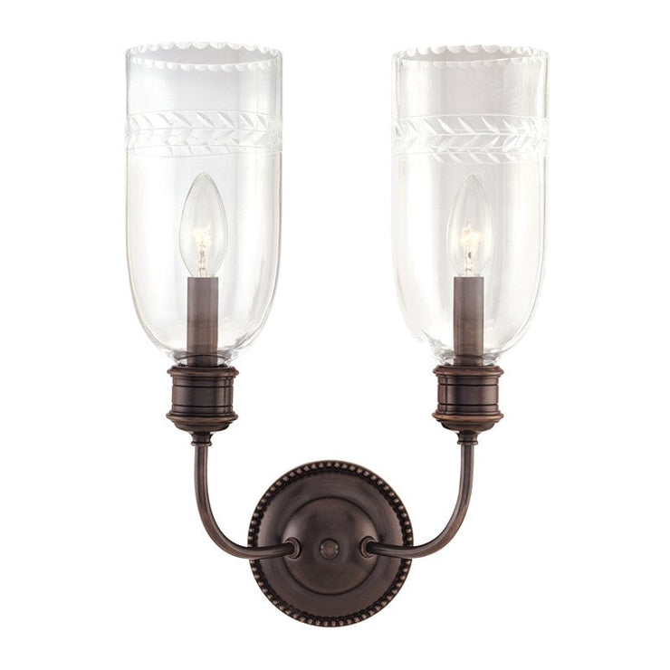 lafayette 2 light wall sconce design by hudson valley 2