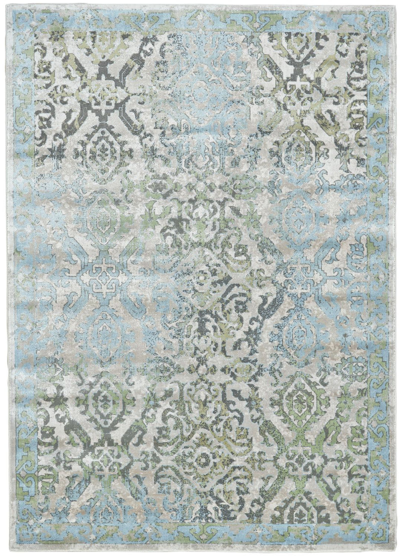 media image for Alessandria Blue and Green Rug by BD Fine Flatshot Image 1 293