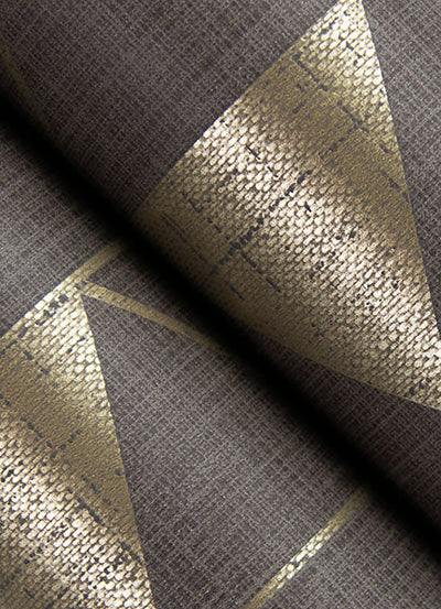 product image for Fairbank Chocolate Linen Geometric Wallpaper by Scott Living 81