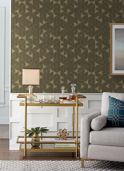 product image for Fairbank Chocolate Linen Geometric Wallpaper by Scott Living 70