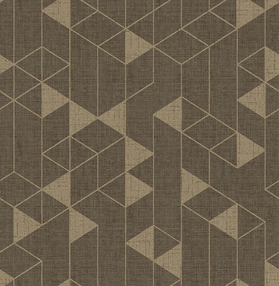 product image of Fairbank Chocolate Linen Geometric Wallpaper by Scott Living 582