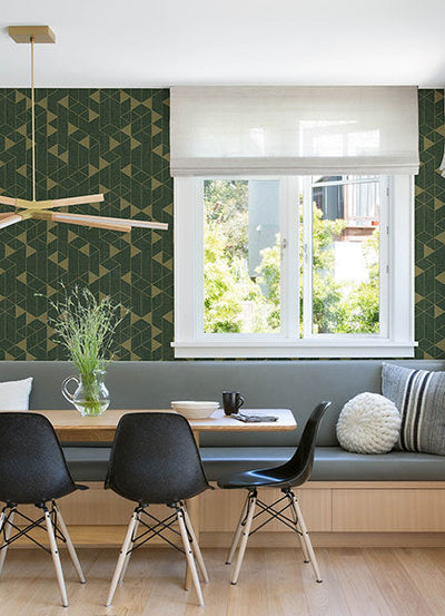 product image for Fairbank Evergreen Linen Geometric Wallpaper by Scott Living 76