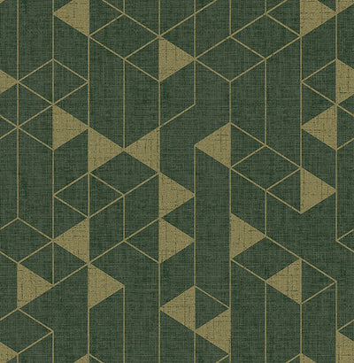 product image of Fairbank Evergreen Linen Geometric Wallpaper by Scott Living 528