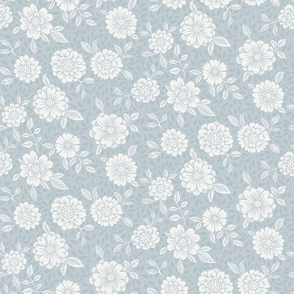 media image for Lizette Light Blue Charming Floral Wallpaper 216