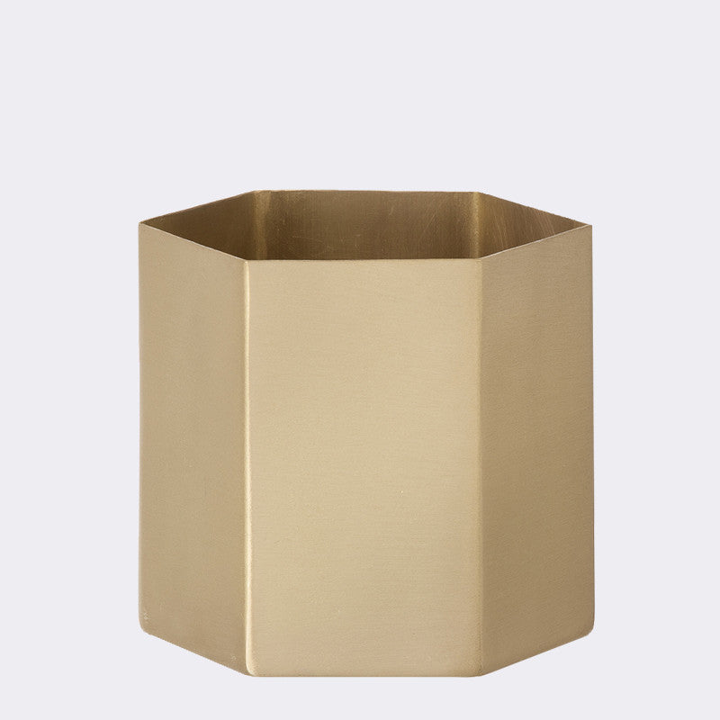 media image for Hexagon Brass Pot by Ferm Living 212