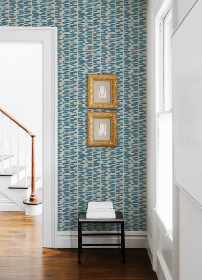 product image for Myrtle Sea Green Abstract Stripe Wallpaper 93