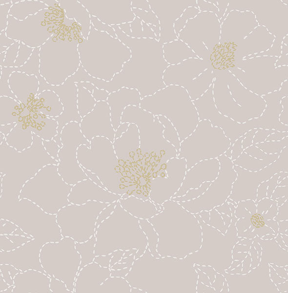 media image for Gardena Lavender Embroidered Floral Wallpaper 295