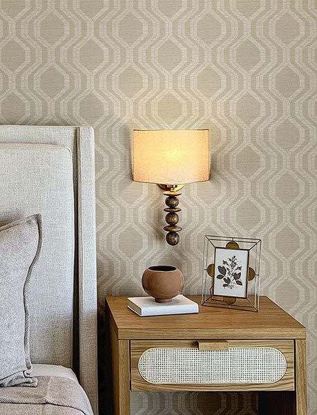 media image for Burton Neutral Modern Ogee Wallpaper 213