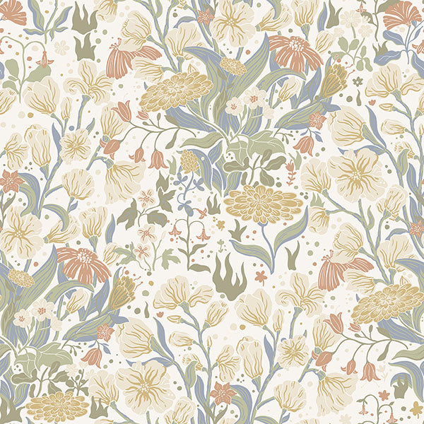 media image for Sample Hava Neutral Meadow Flowers Wallpaper 231