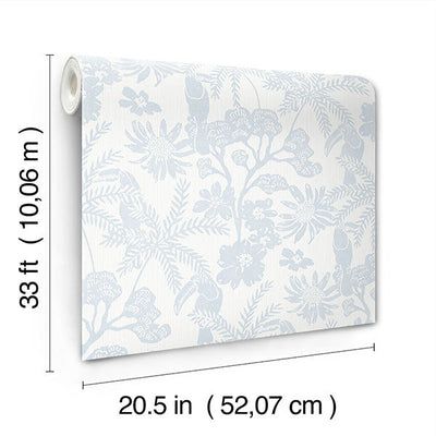 product image for Jacaranda Light Blue Tropical Trail Wallpaper 72