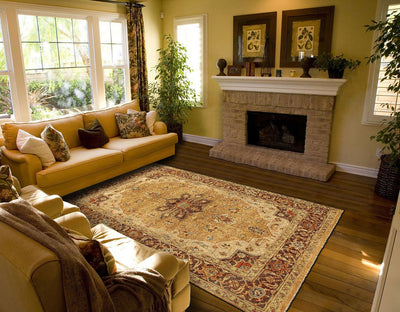 product image for Alden Hand Knotted Gold and Brown Rug by BD Fine Roomscene Image 1 96