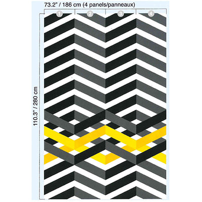 product image of Geo Chevron Wall Mural in Black/Grey 558