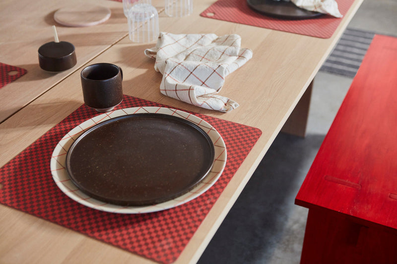 media image for placemat checker pack of 2 red 2 244