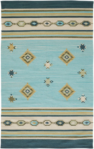 product image of Amara Flatweave Blue and Yellow Rug by BD Fine Flatshot Image 1 526