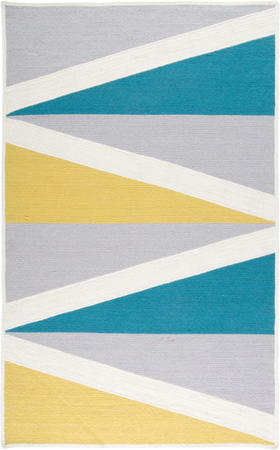 product image of Chole Machine Braided Blue and Yellow Rug by BD Fine Flatshot Image 1 525