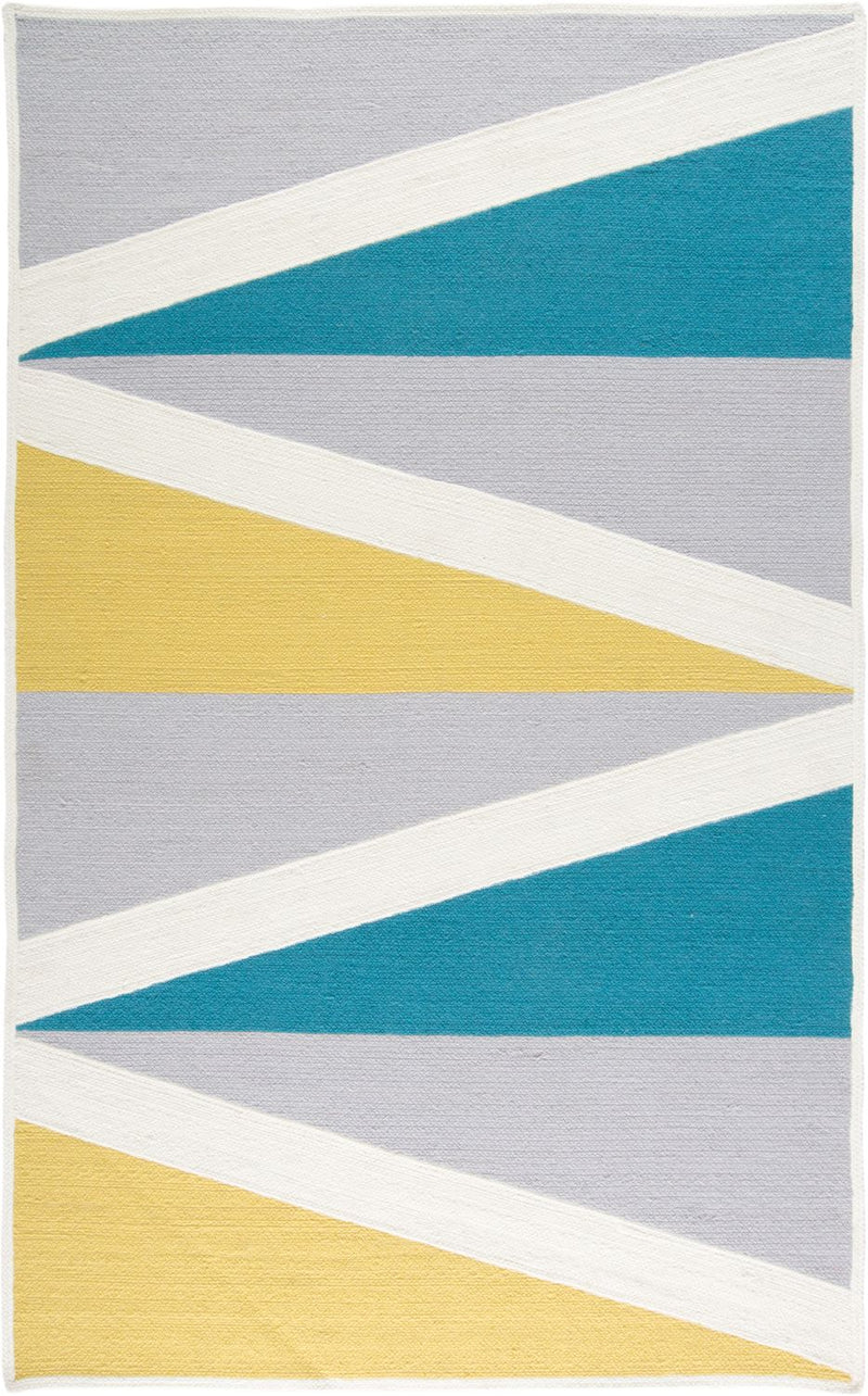 media image for Chole Machine Braided Blue and Yellow Rug by BD Fine Flatshot Image 1 288