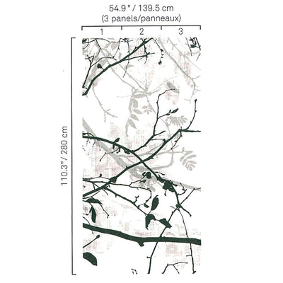 product image of Branches Sway Wall Mural in Grey/Black/Cream 53