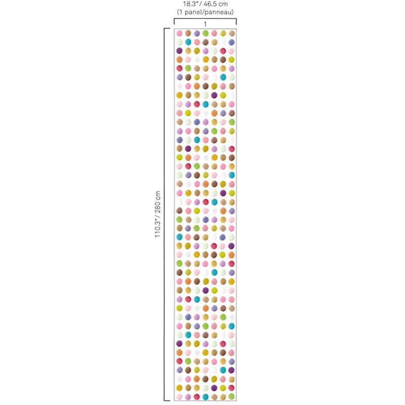 media image for Macaroon Rows Wall Mural in Rainbow 245
