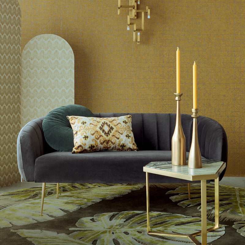 media image for Geo Abstract Textural Wallpaper in Gold/Mustard 276