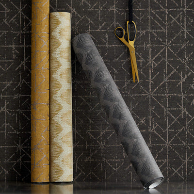 product image for Geo Abstract Textural Wallpaper in Gold/Espresso 9