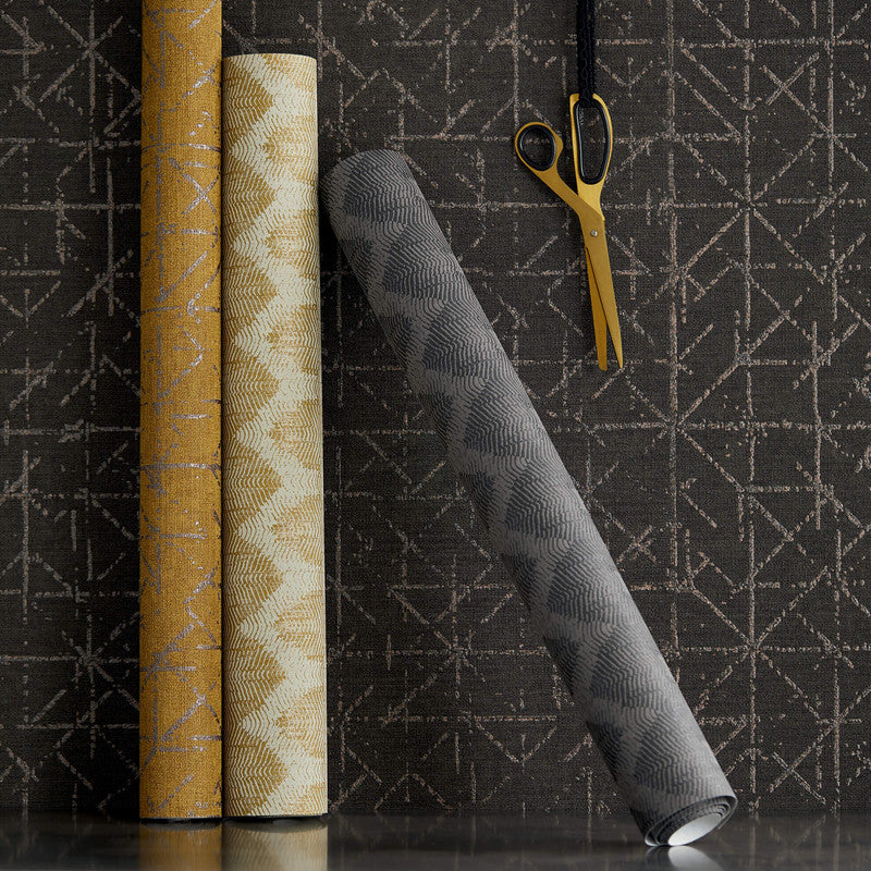 media image for Geo Abstract Textural Wallpaper in Gold/Espresso 286
