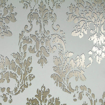 product image for Floral Medallion Wallpaper in Ivory/Silver 42