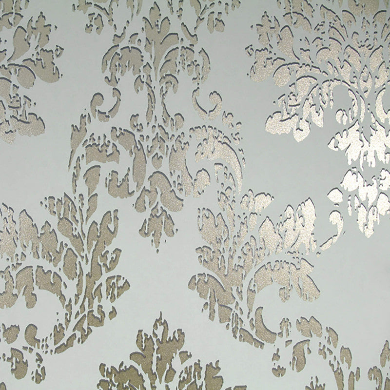 media image for Floral Medallion Wallpaper in Ivory/Silver 218