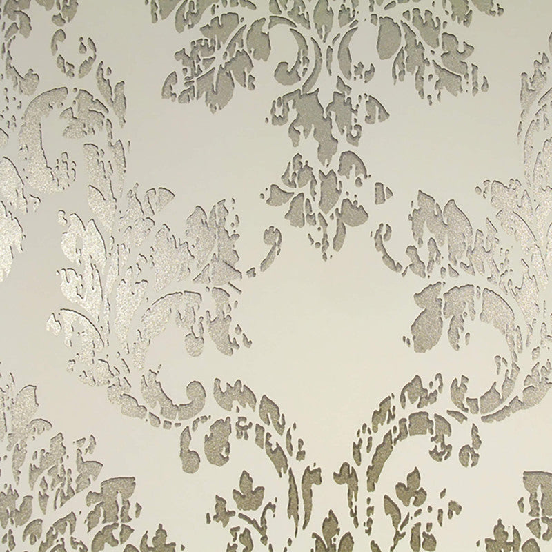 media image for Abstract Damask Exotic Wallpaper in Gold/Cream 294