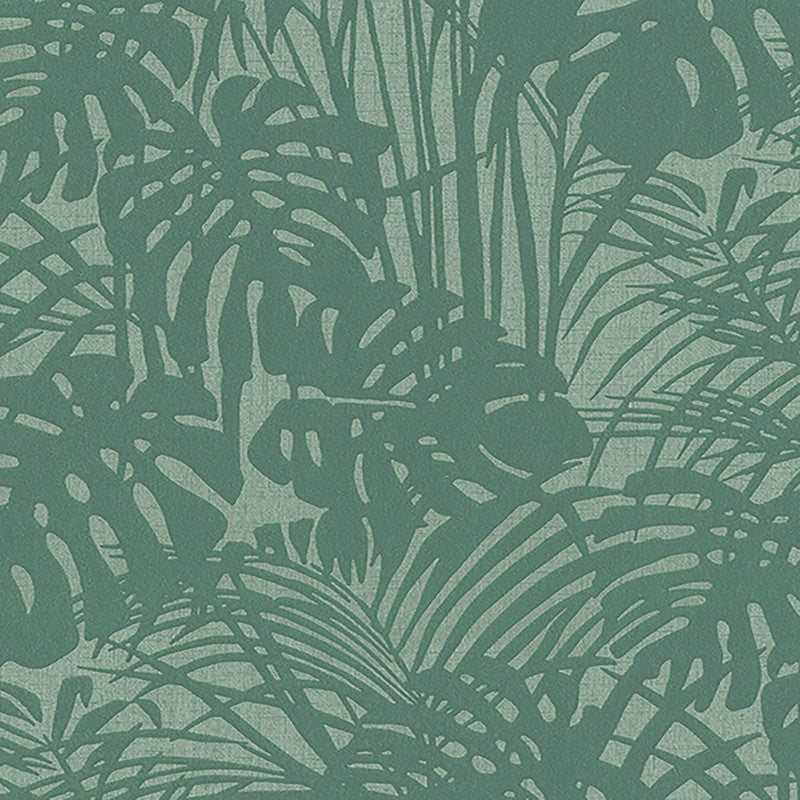 media image for Sample Abstract Palm Leaf Textured Wallpaper in Teal/Green 291