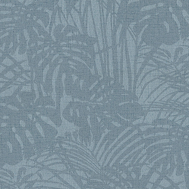 media image for Abstract Palm Leaf Textured Wallpaper in Blue/Teal 270