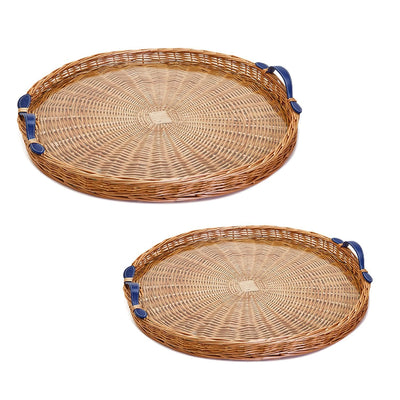 product image of round hand crafted wicker trays set of 2 1 54