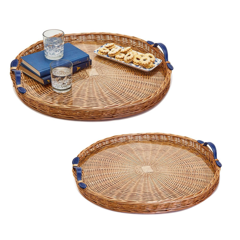 media image for round hand crafted wicker trays set of 2 2 225