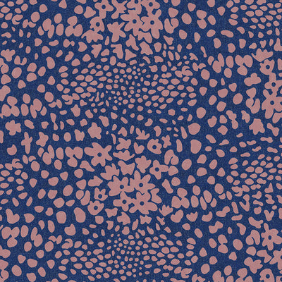 product image of Abstract Floral Wallpaper in Pink/Navy 534