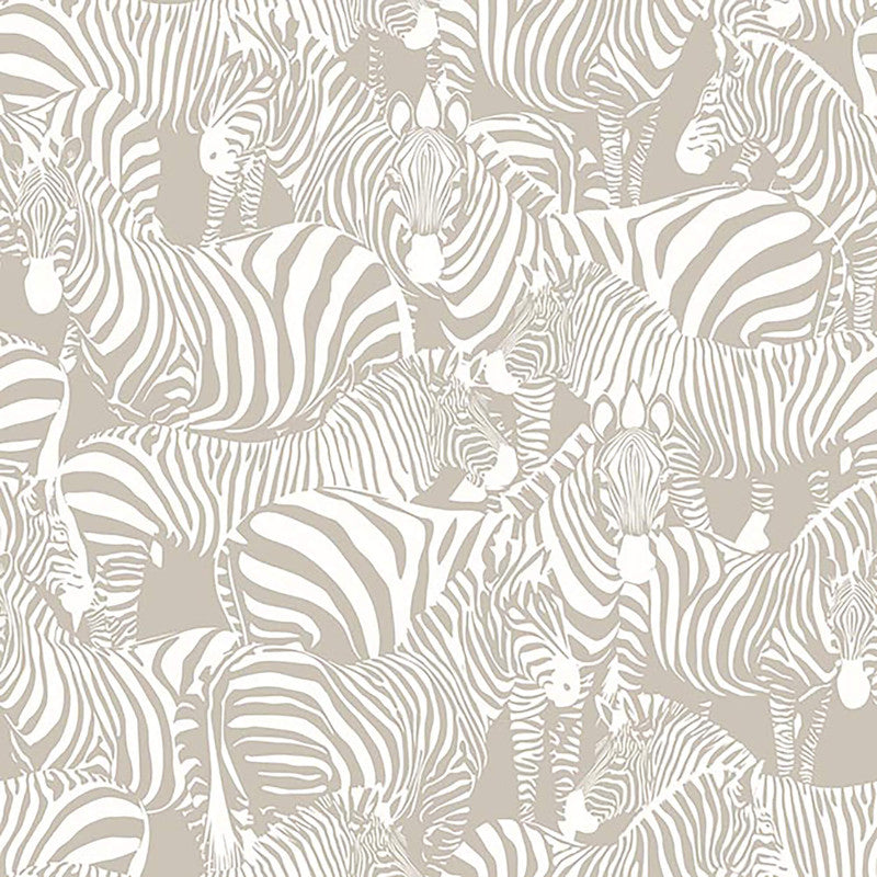 media image for Zebra Collage Wallpaper in Gold/Ivory 257