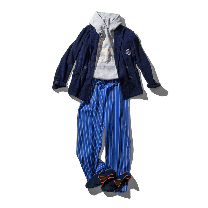 media image for Cotton Stripe Regular Pants Blue 8 288