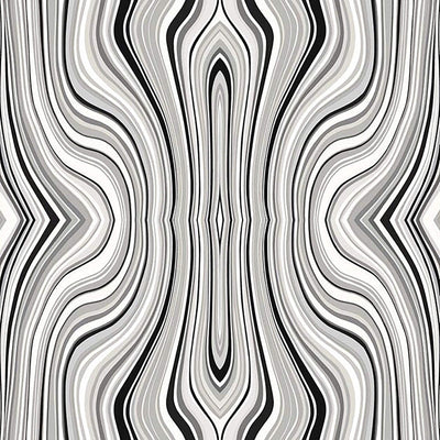 product image of Abstract Psychedelic Mirror Wallpaper in Black/Grey 575