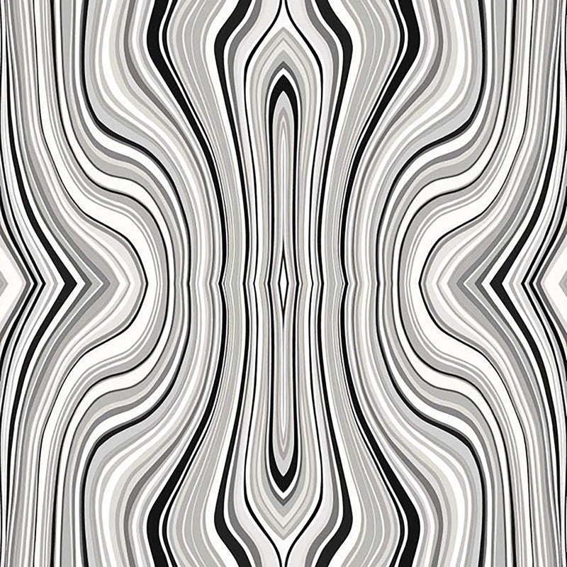 media image for Abstract Psychedelic Mirror Wallpaper in Black/Grey 292