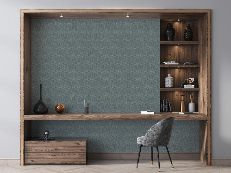 media image for Greek Tile Wallpaper in Black Blue 216