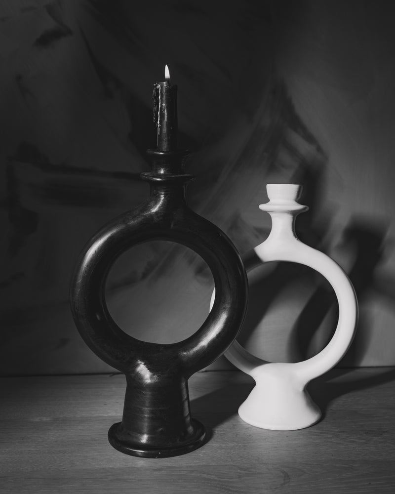 media image for Moroccan Glazed Terracotta Candle Holder - Circle 248