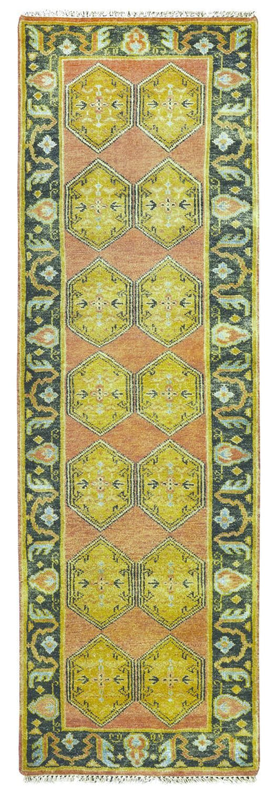 product image for Alden Hand Knotted Rust Gold Rug by BD Fine Flatshot Image 1 7