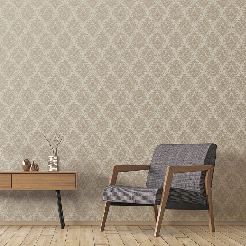 media image for Emporium Ogee Cream/Gold from the Emporium Collection by Galerie Wallcoverings 253